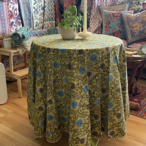 Anokhi Round Tablecloth Yellow