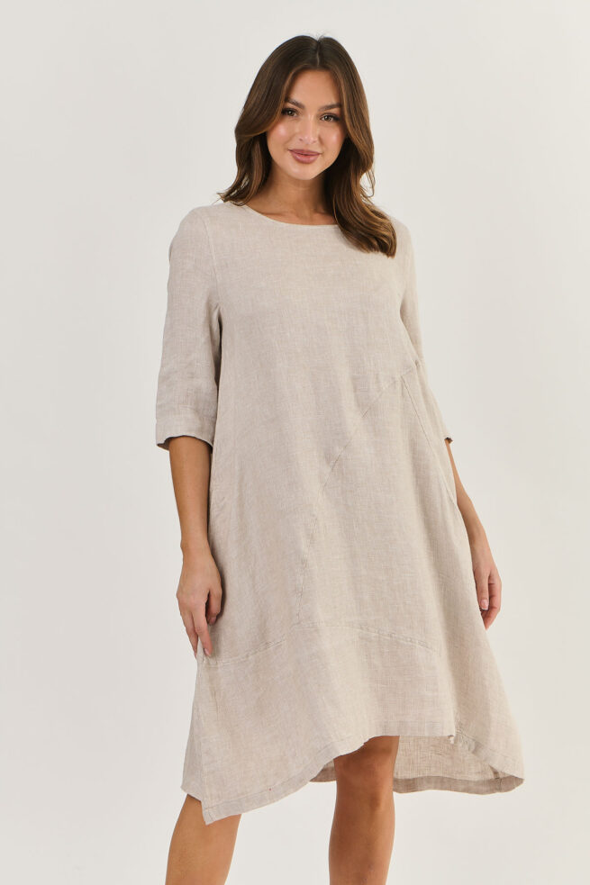 Naturals by O&J Linen Dress Dune GA519