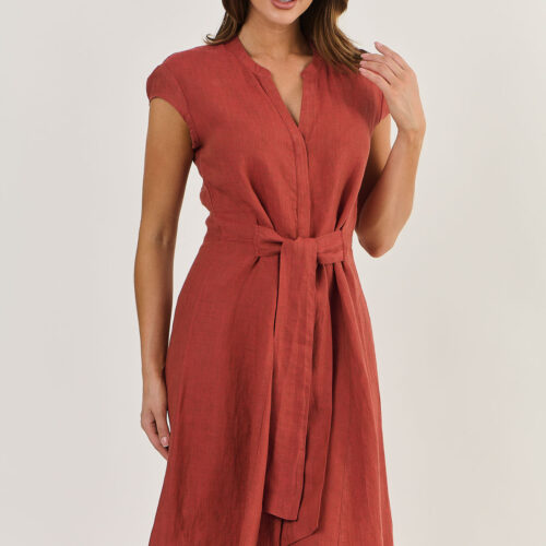 Naturals by O&J Linen Dress Cedar GA521