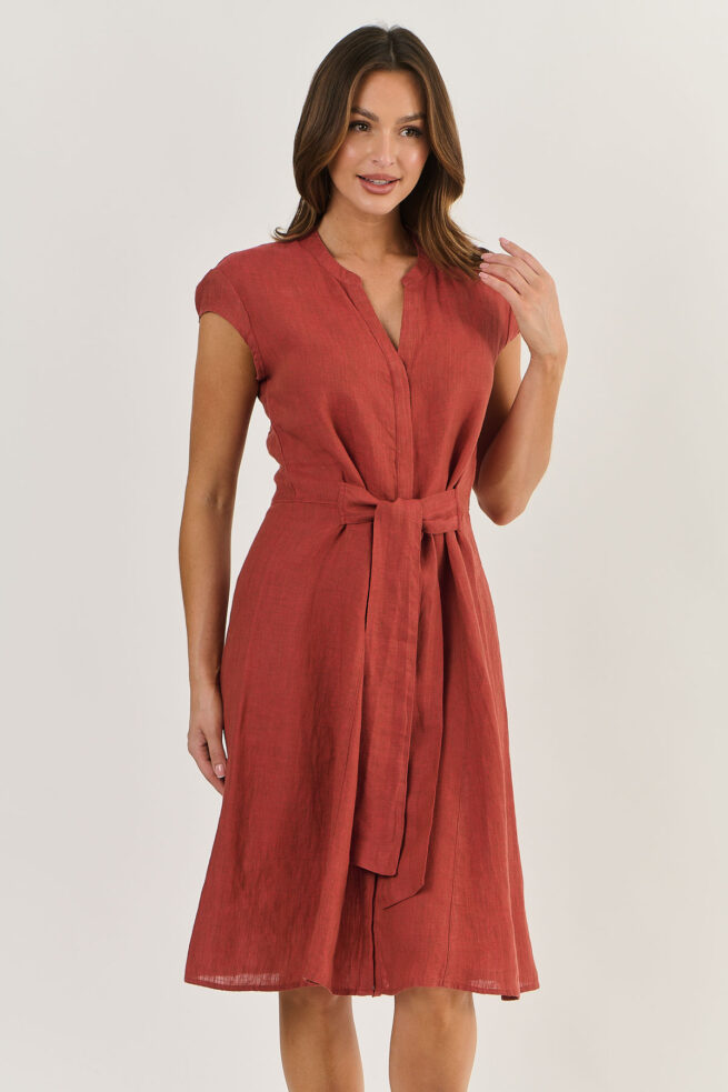 Naturals by O&J Linen Dress Cedar GA521