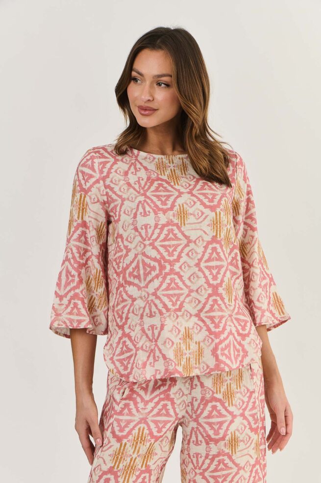 Naturals by O&J Linen Top Ikat GA503