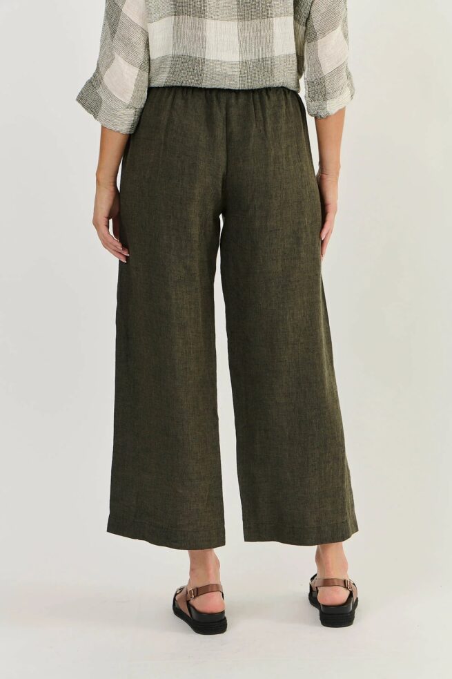 Naturals O&J Linen Pants Licorice Back