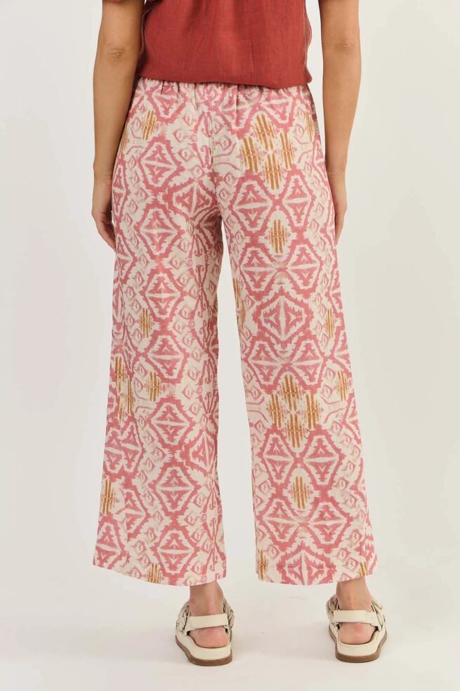 Naturals O&J Wide leg ikat pants back