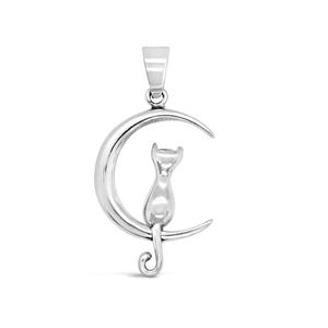 Cat Moon Sterling Silver