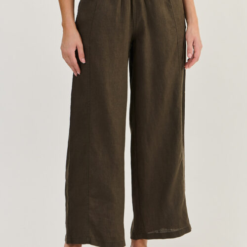 Naturals by O&J Linen Pants Espresso GA475