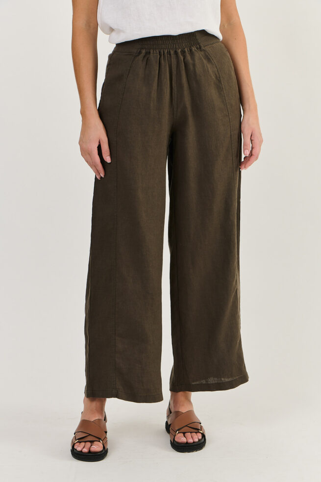 Naturals by O&J Linen Pants Espresso GA475