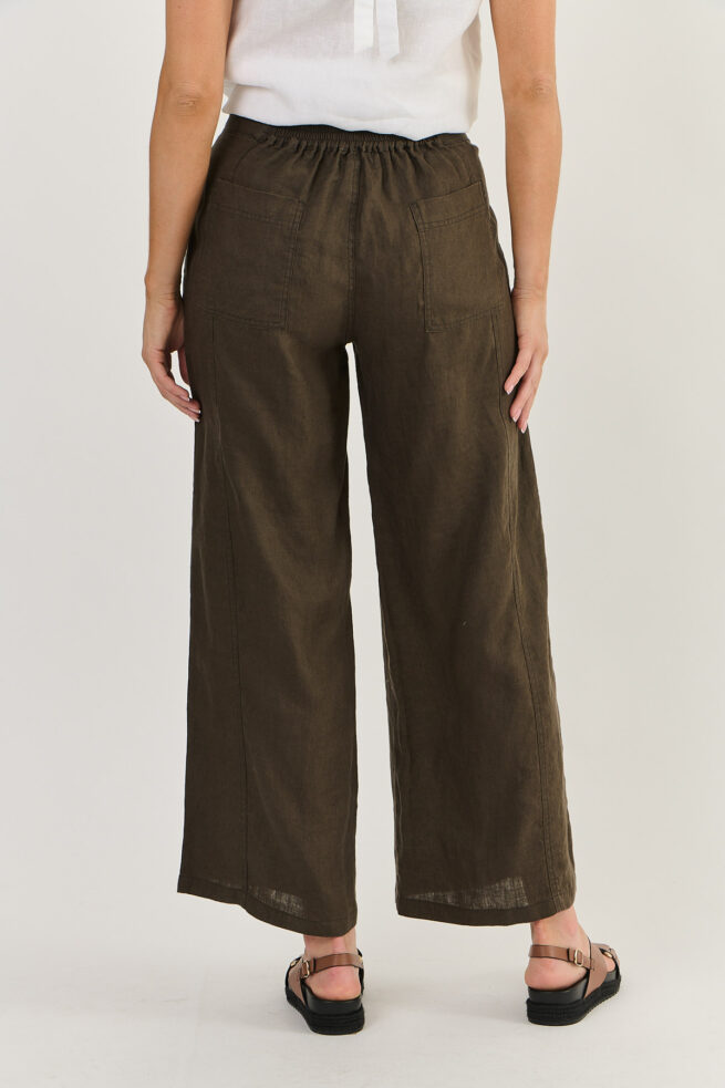 Naturals by O&J Linen Pants Espresso GA475