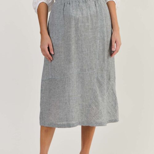 Naturals by O&J Linen Skirt Black Gauze GA474