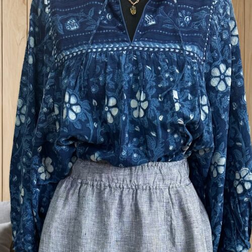 Anokhi Wanda Blouse Indigo