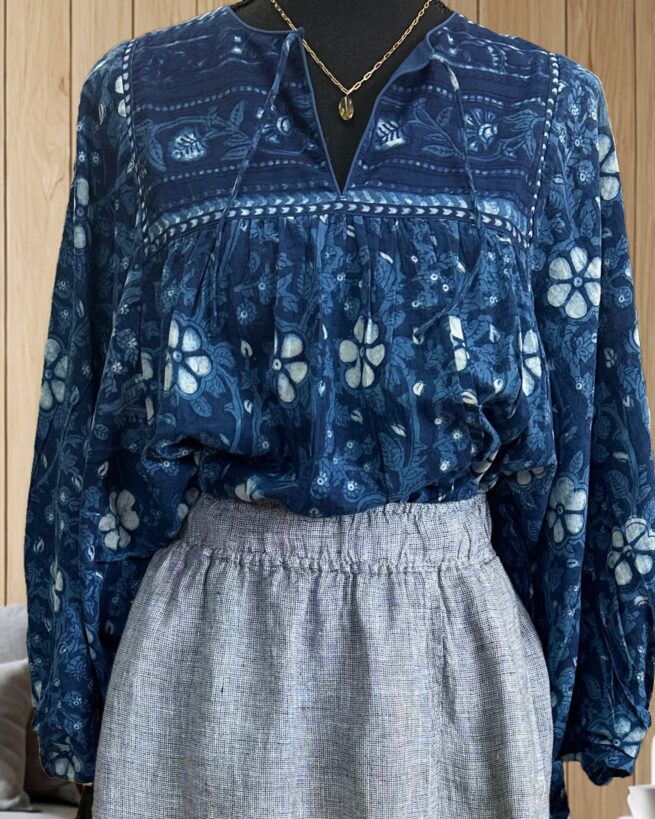 Anokhi Wanda Blouse Indigo