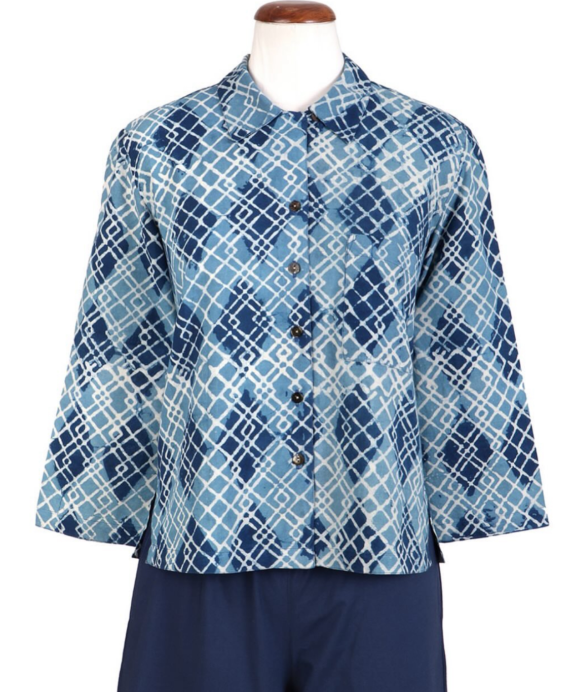 Anokhi Atalier Indigo Grid Shirt