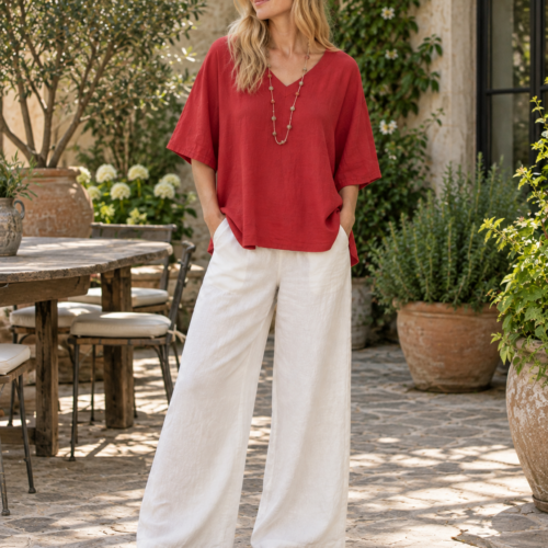 Lulu cotton slub empire top