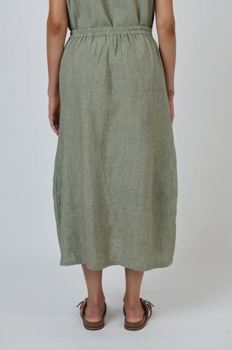 Naturals by O&J GA736 Linen Skirt Artichoke - Image 2
