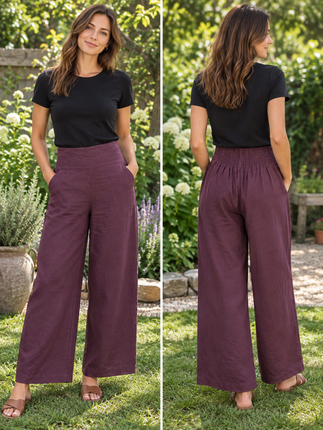 Lulu Empire Linen Wide Leg Pants